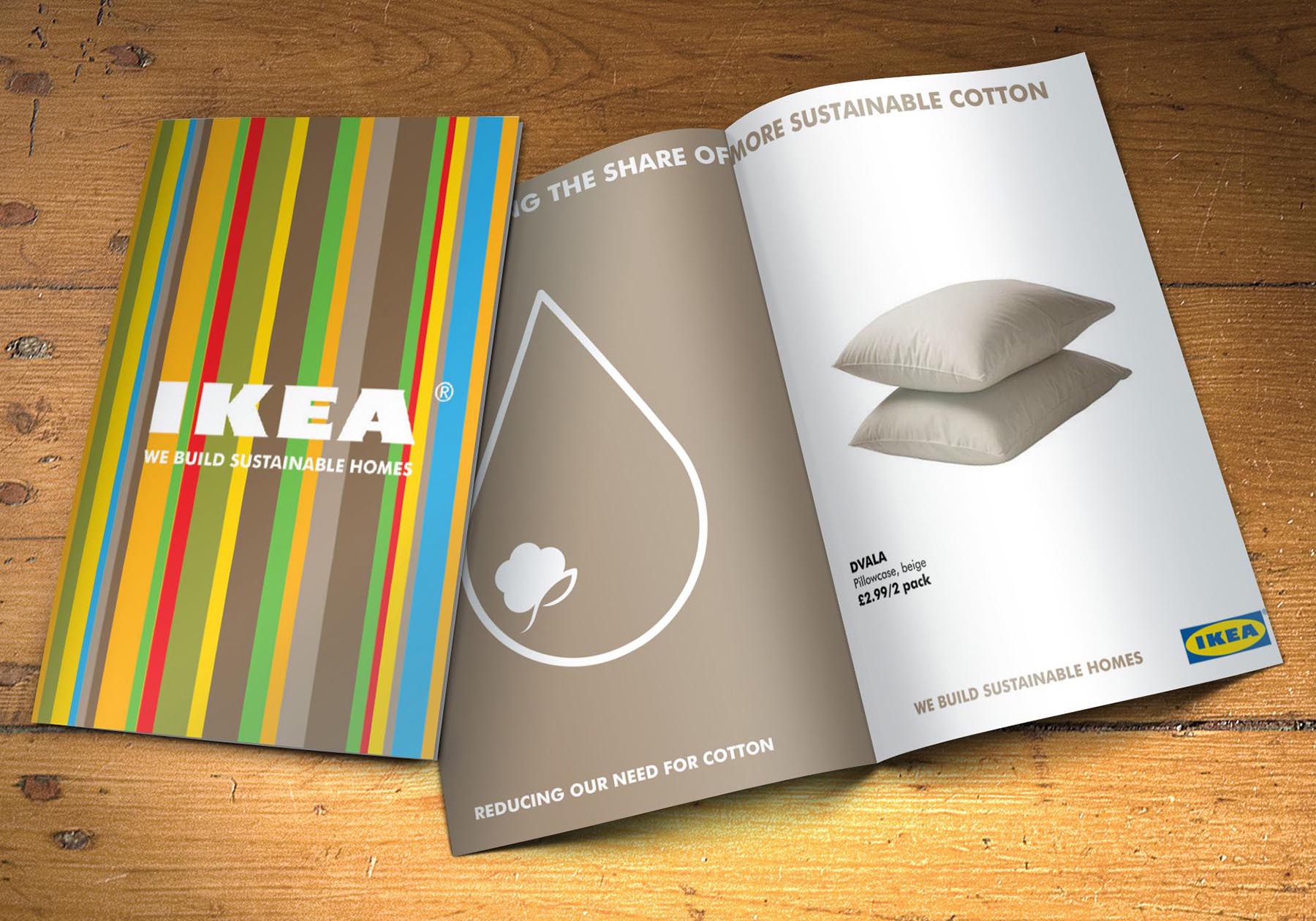 Double page spread for Ikea’s position on sustainable cotton