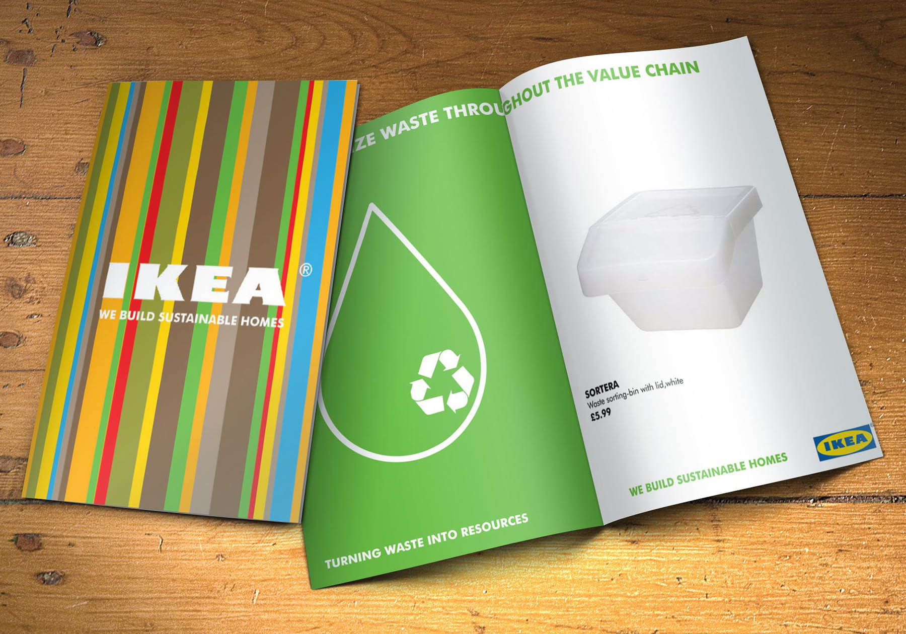 Double page spread for Ikea’s position on turning waste into resources