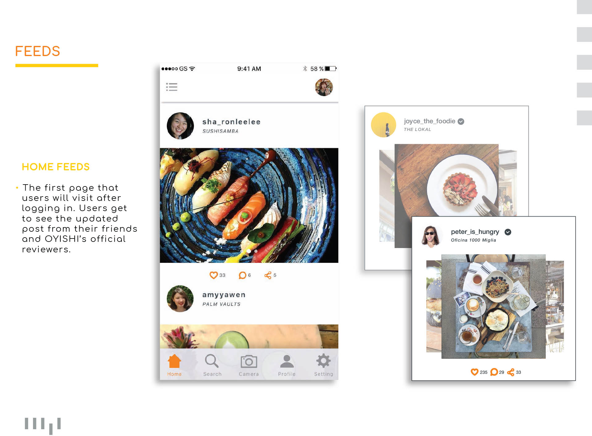 Brand and app design for Oyishi enabling you to find new places to dine and photograph