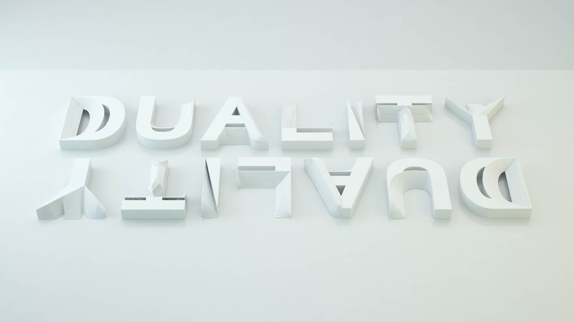 Duality experimental typeface 3D printing