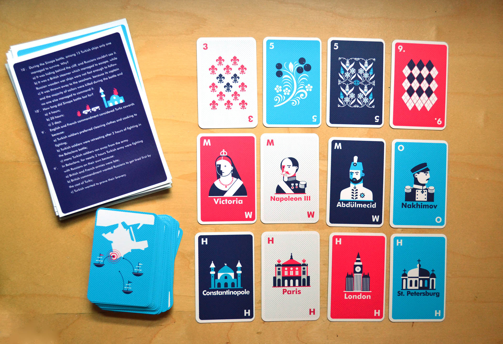 The deck of cards features personalities of Russian, British, Ottoman and Second French Empires of 1853-56