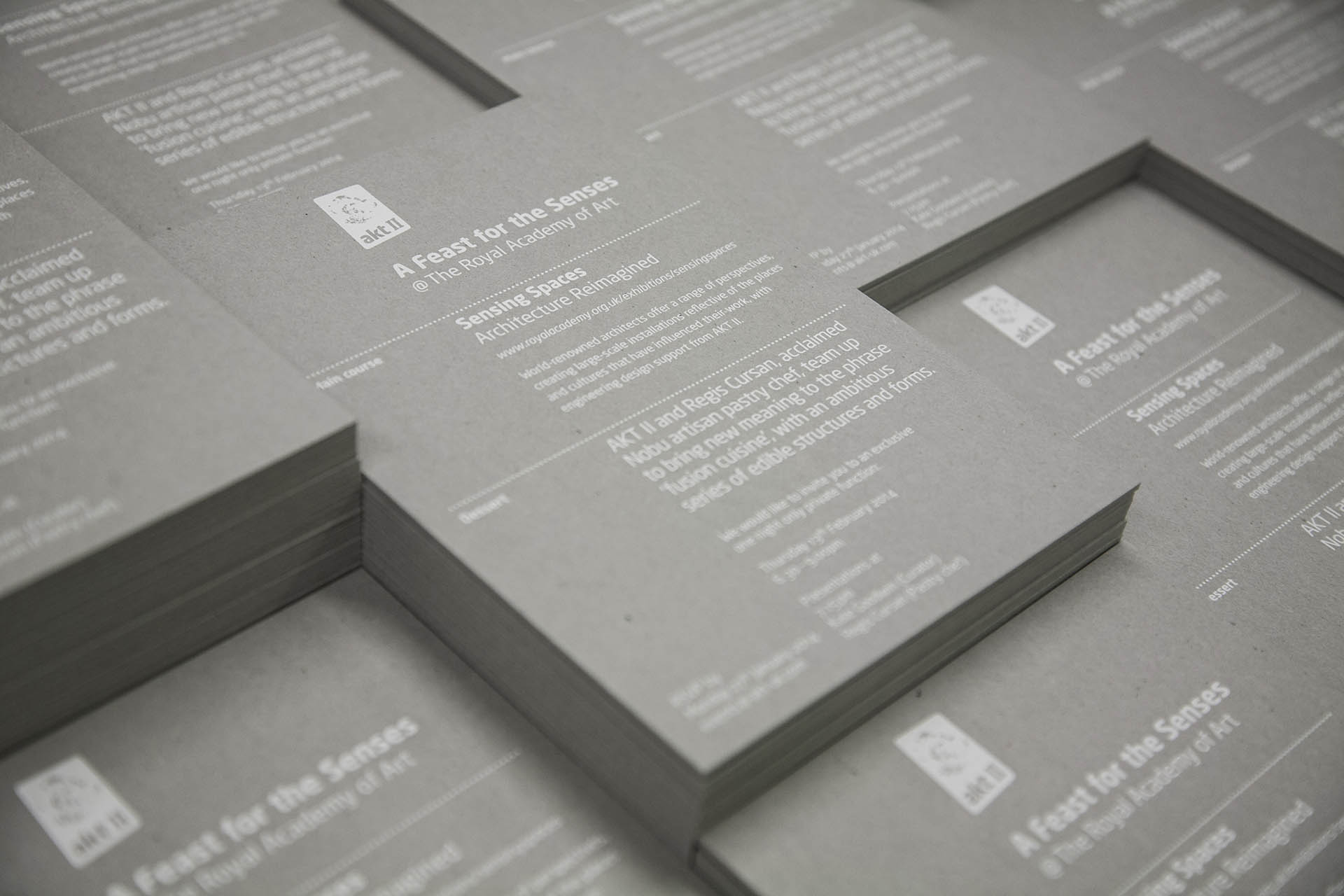 Private view invitation for Sensing Spaces an exhibition at the Royal Academy of Arts