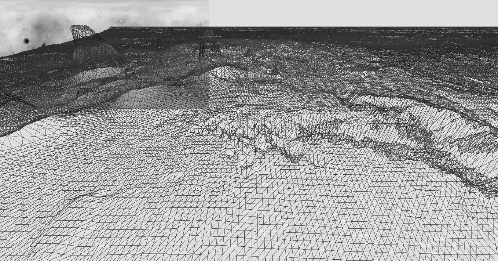 Visual showing generation of the topography and 3D modelling of the surface of Mars