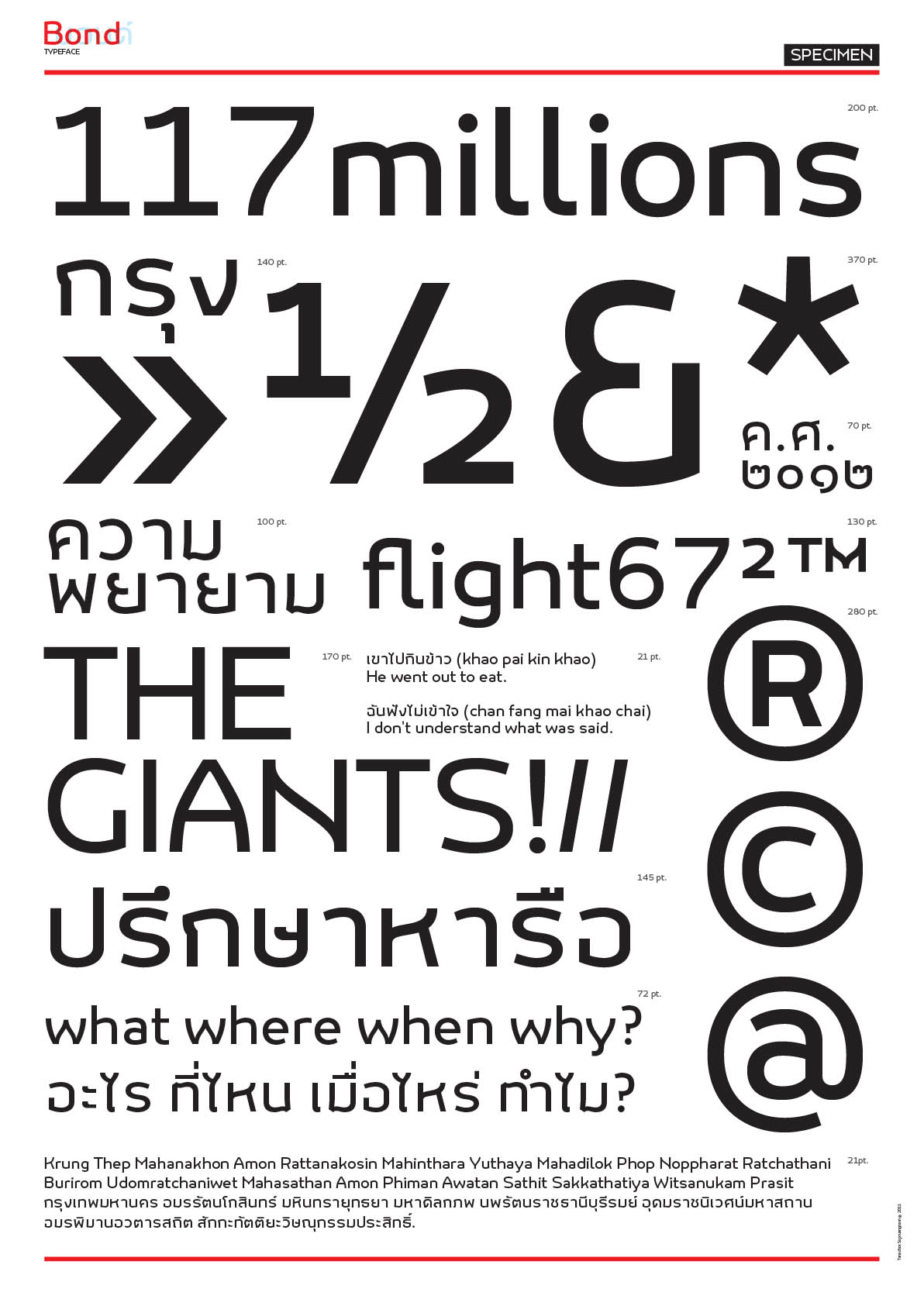 Typeface design and promotional material for Bond