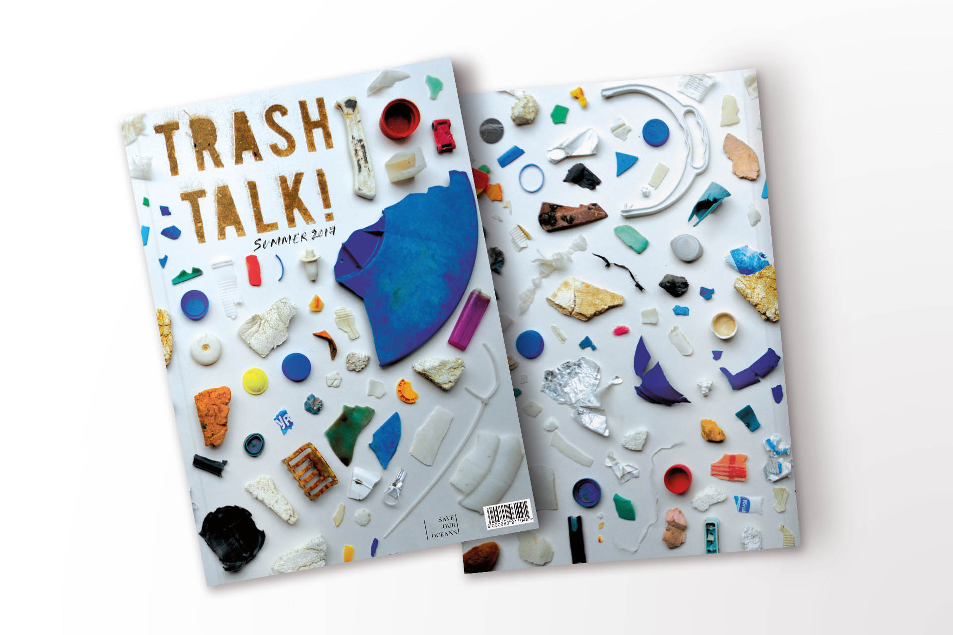 Trash Talk magazine cover design for Save Our Oceans