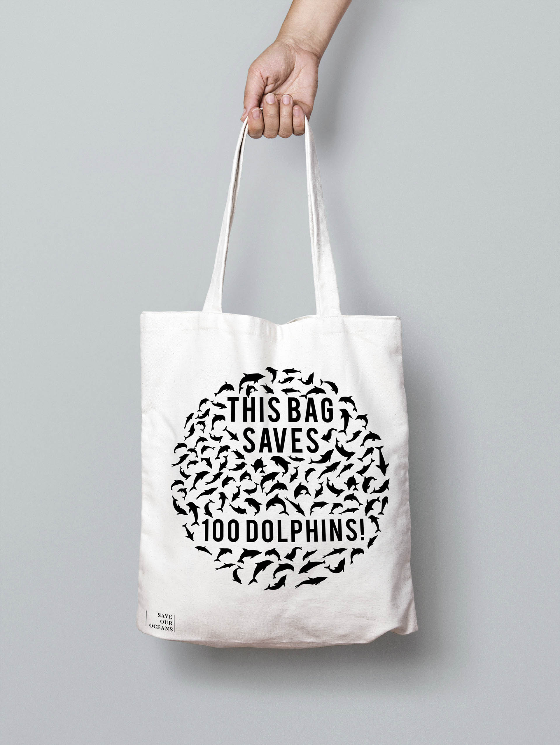 Sustainable canvas bag to promote Save Our Oceans